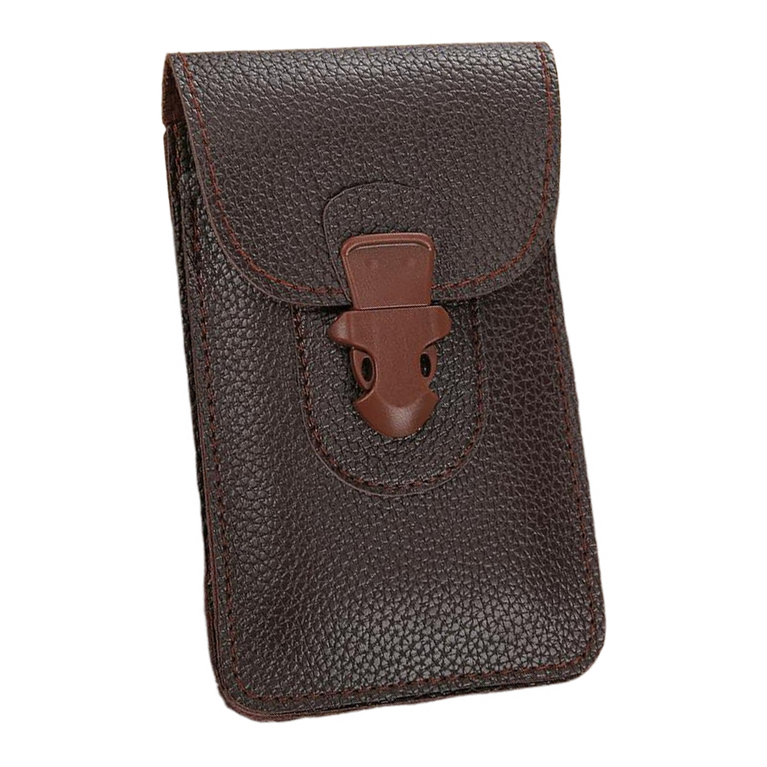 PU Leather Vertical Phone Waist Bag w/ Carabiner 9