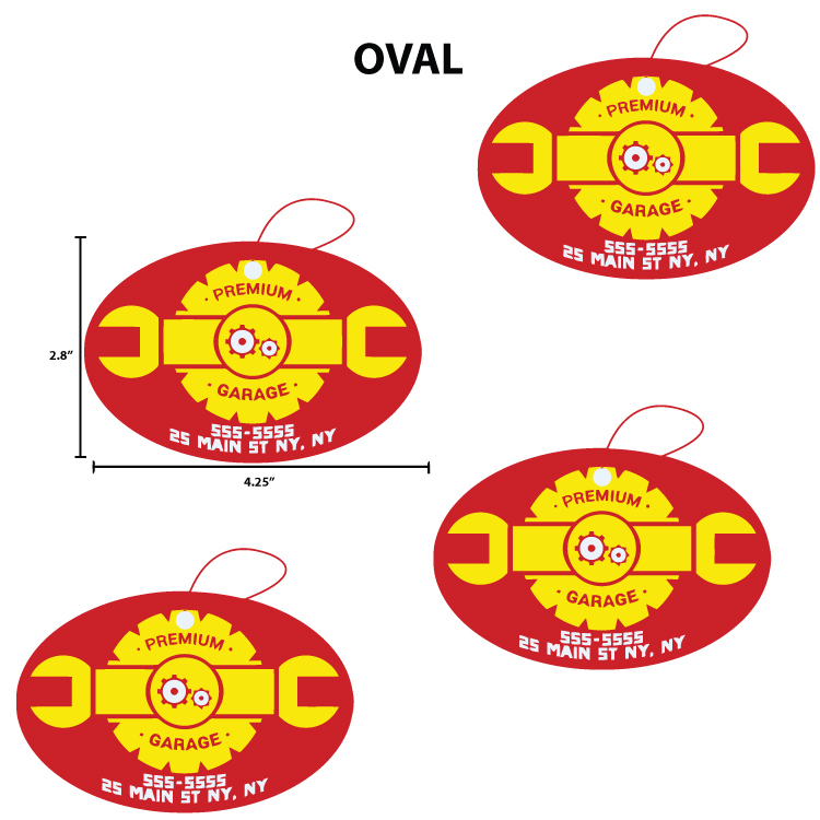 Oval Shape Custom Air Fresheners - Top 10 Scents 2