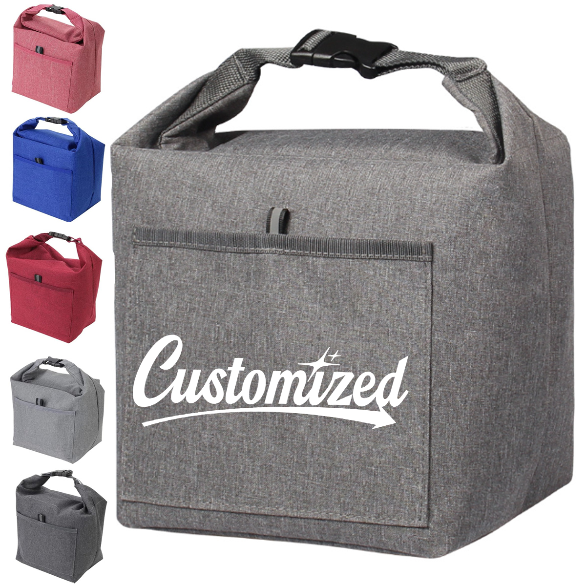 Reusable Insulated Tote Lunch Bag with Buckle Closure 2