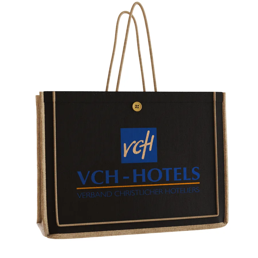 Paradise Jute Tote Bag, custom tote bag with logo imprint 4