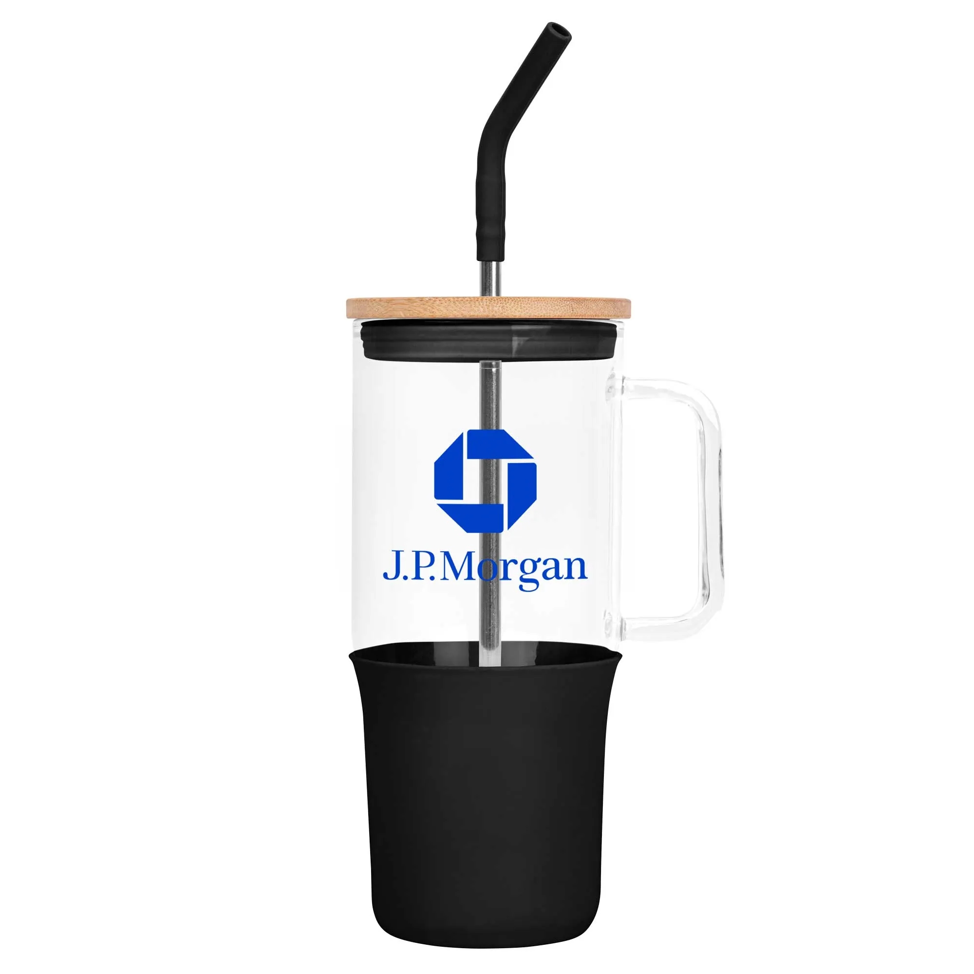32oz. Glass Tumbler with Handle and Straw 4