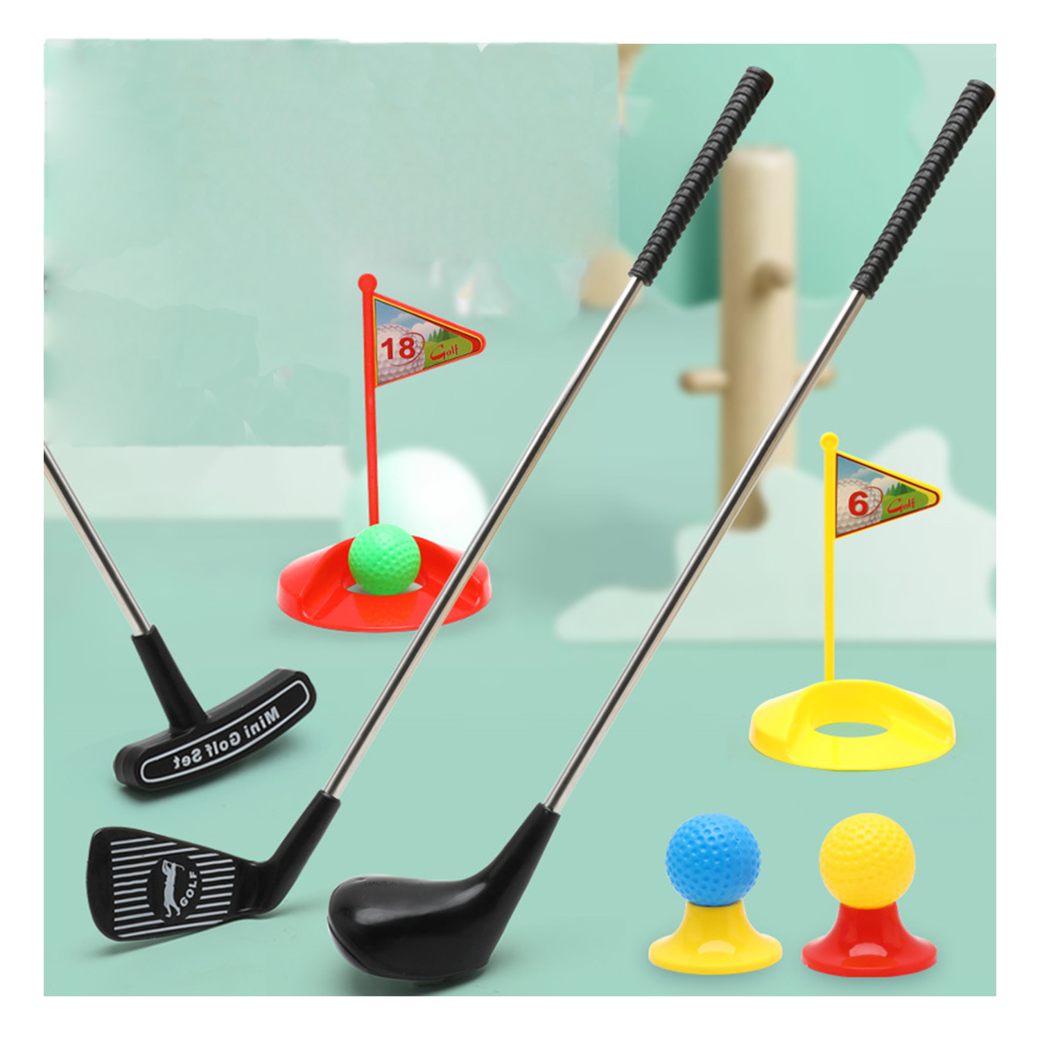 10PCS Mini Plastic Indoor Outdoor Kids Golf Set 5