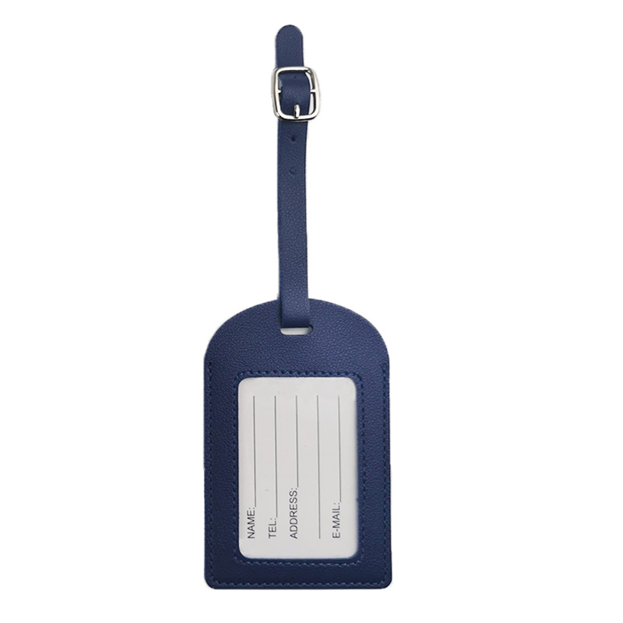 Debossed PU Leather Luggage Tag with Large Visable Window 9
