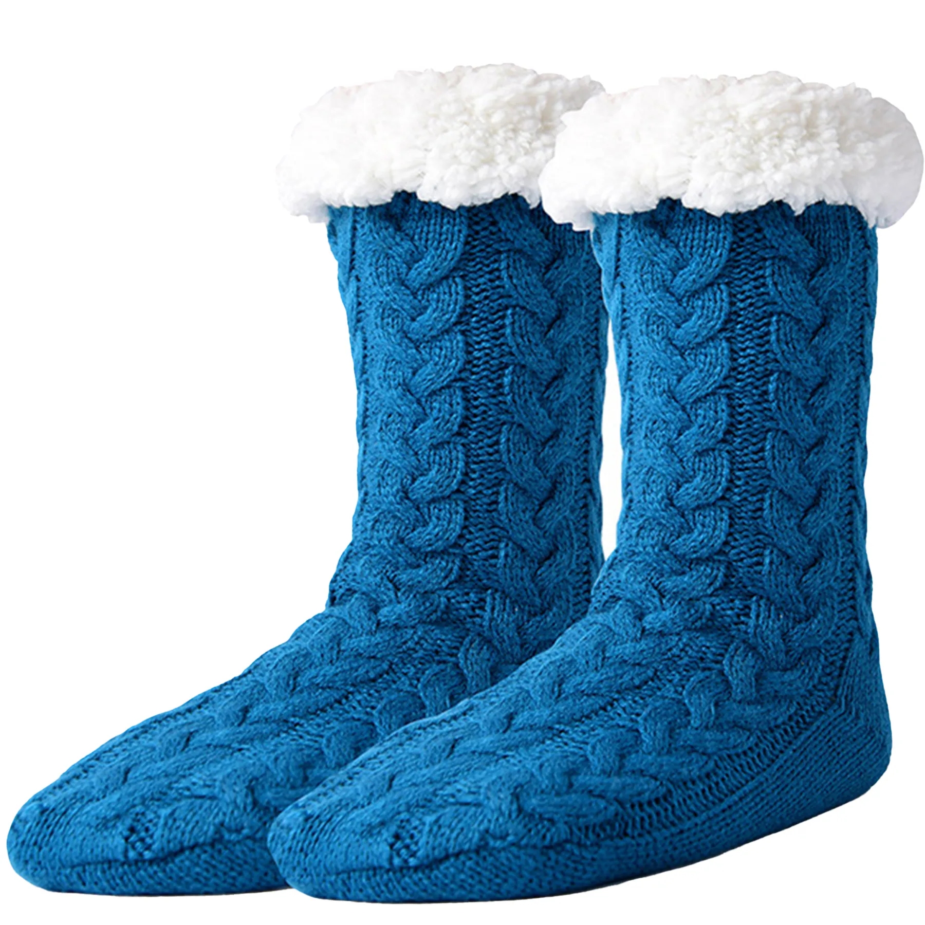 Christmas Fuzzy Fleece-lined Non Slip Slipper Socks 8