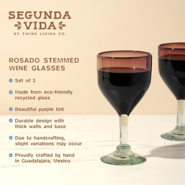 Twine Living® Rosado Stemmed Wine Glass, set of 2 10