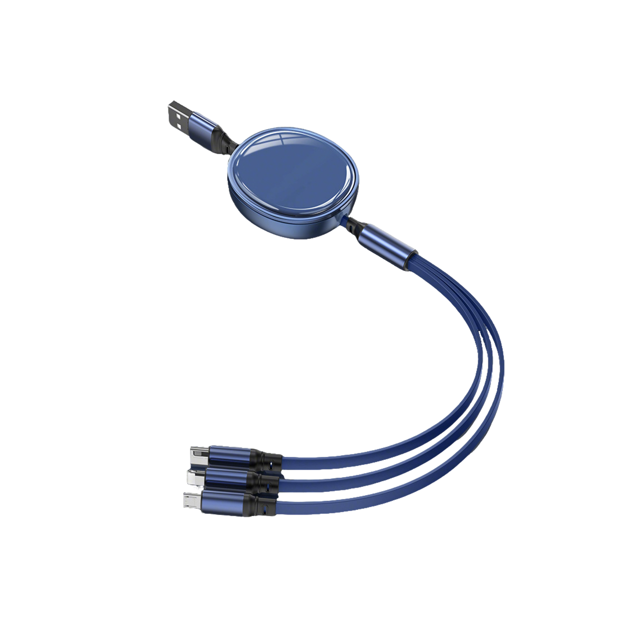 Retractable Three In One Charging Cable Adjustable Length 11