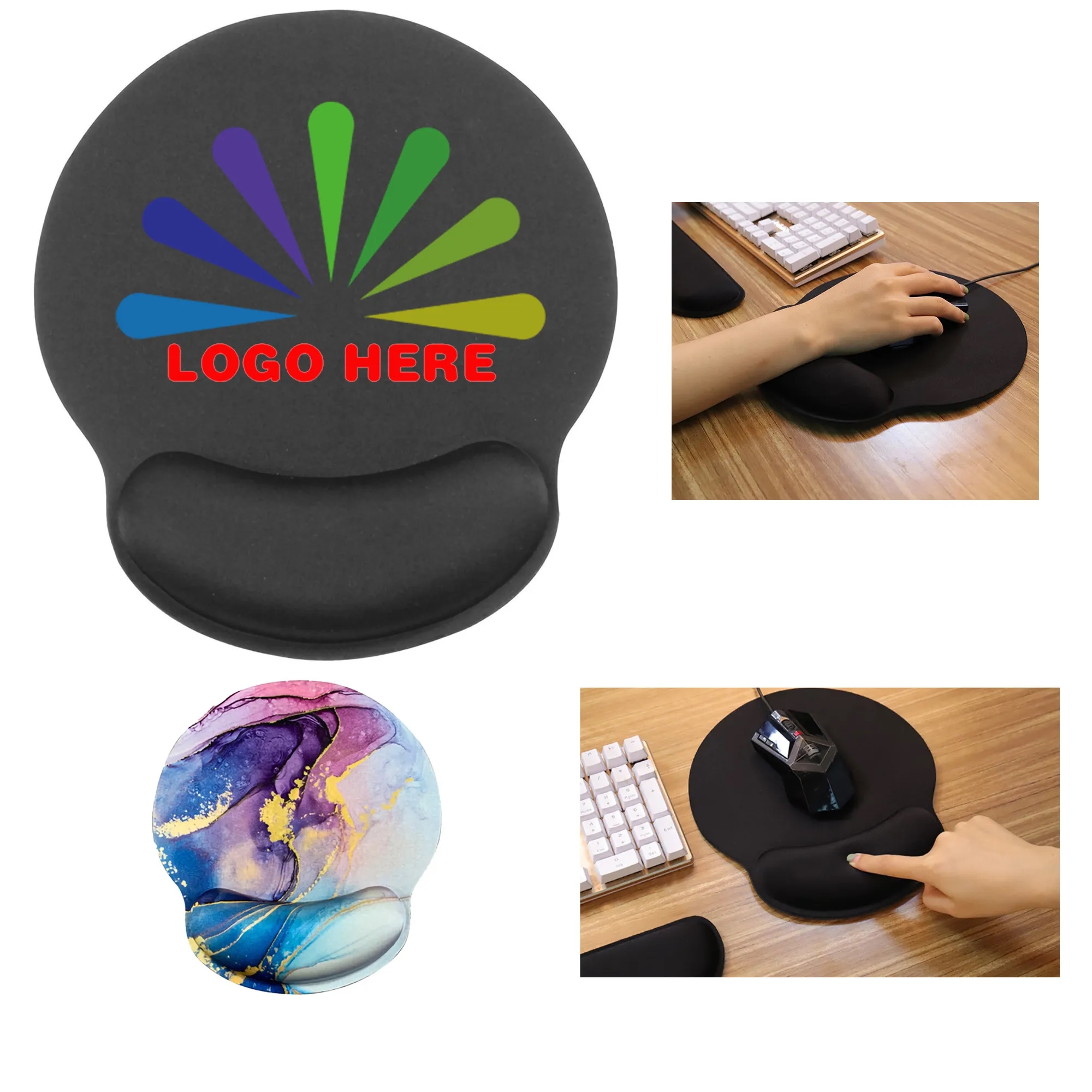 Full Color Memory Foam Mouse Pad with Wrist Support MOQ50