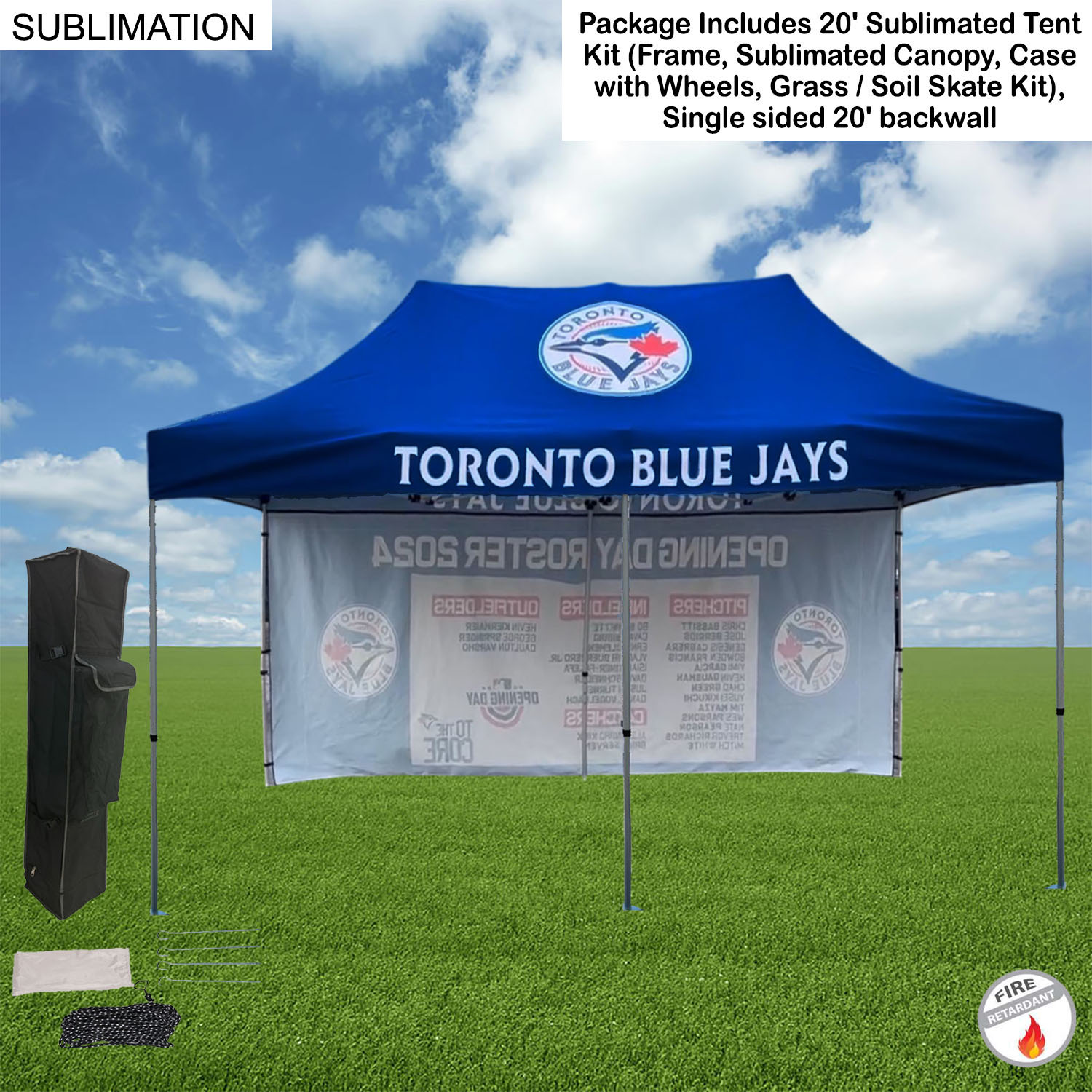 20' Tent Backwall Package, 20' Sublimated Tent kit and Full Single sided 20' backwall 6