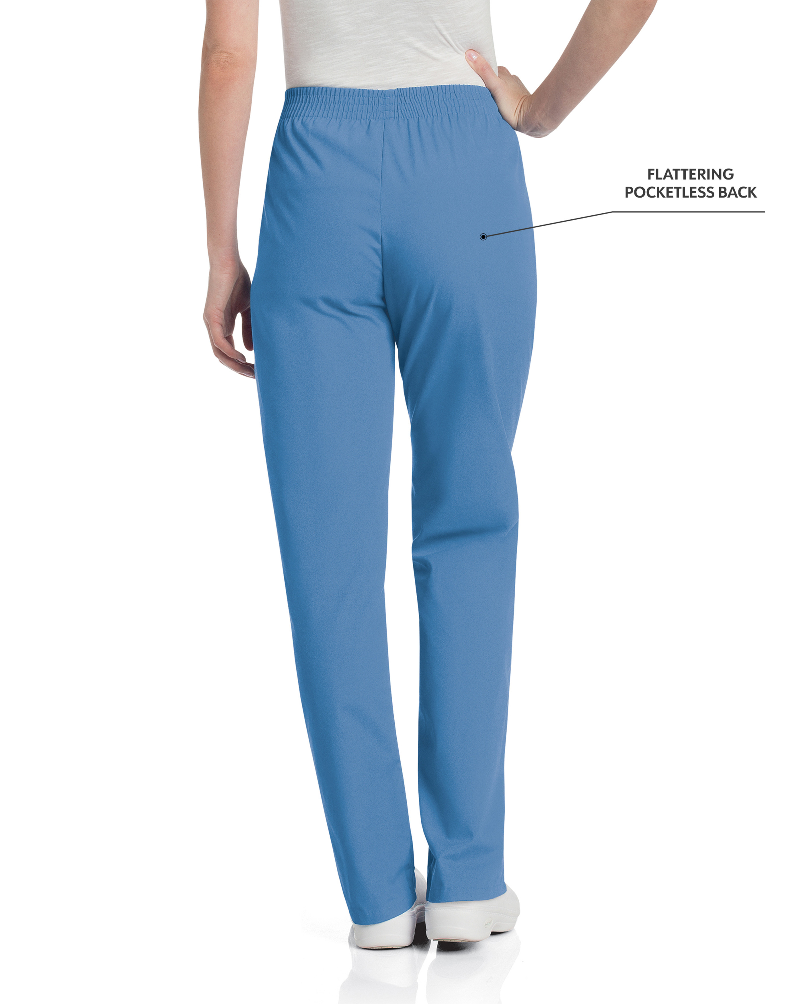 Landau - Essentials - Women's Two-Pocket High-Rise Elastic Waist Straight Leg Pant 14