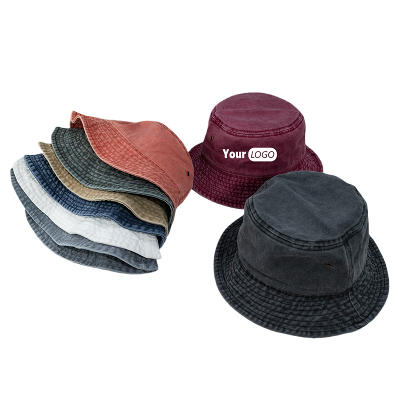 Washed Cowboy Cotton Bucket Hats 2