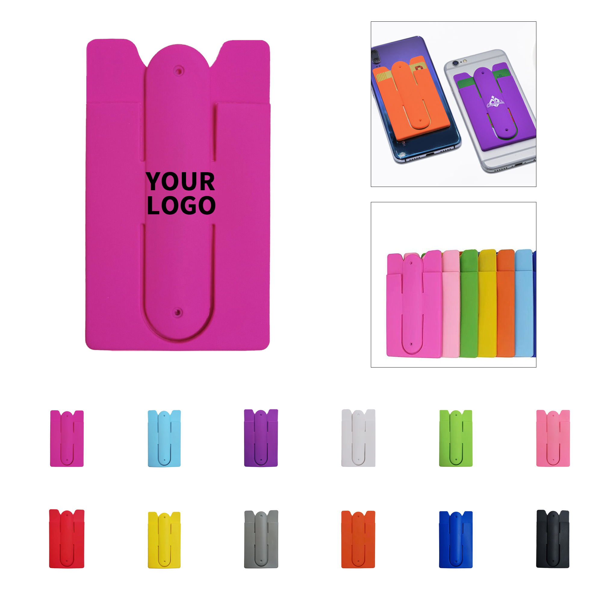 Adhesive Silicone Card Wallet With Stand 3