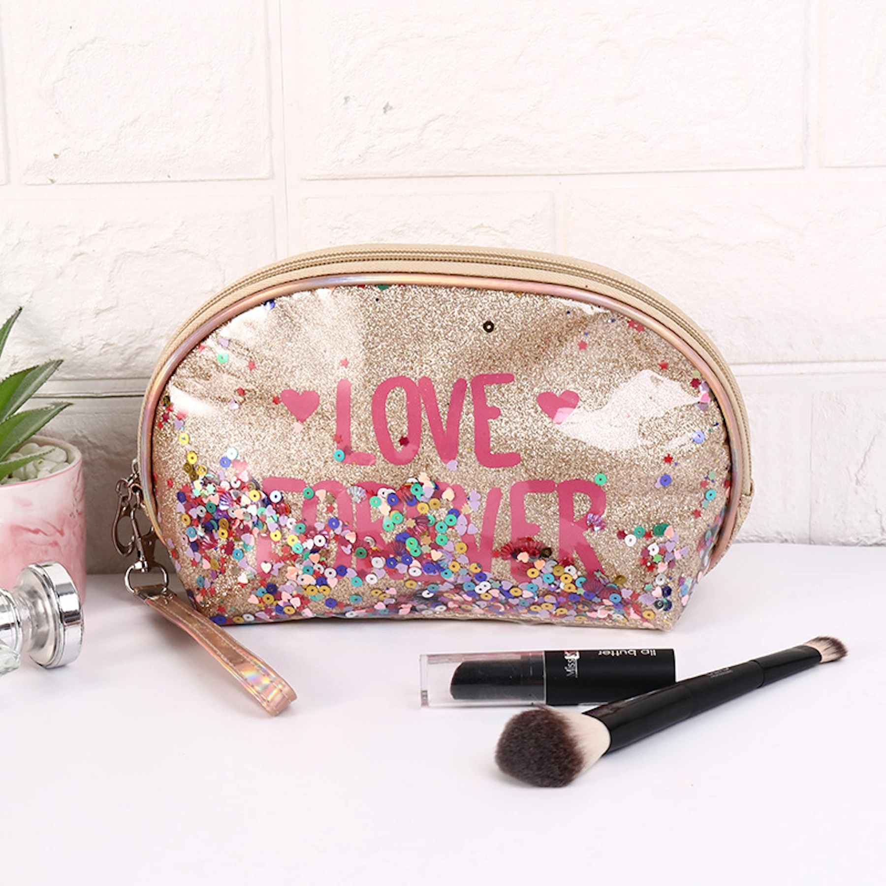 Fashion Creative Sequin Glitter Toiletry Pouch Cosmetic Bag 5