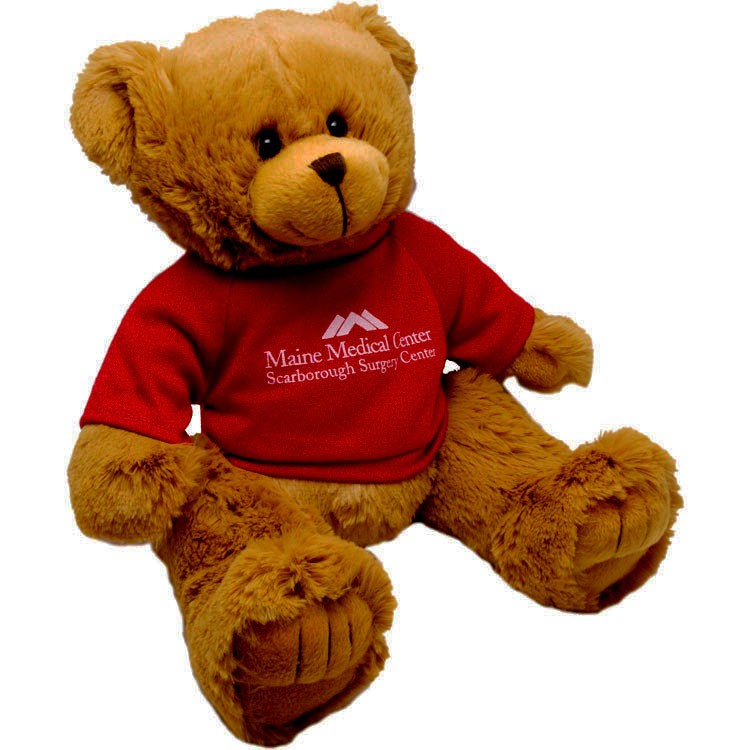 12" Tan Peter Bear with t-shirt and one color imprint 2