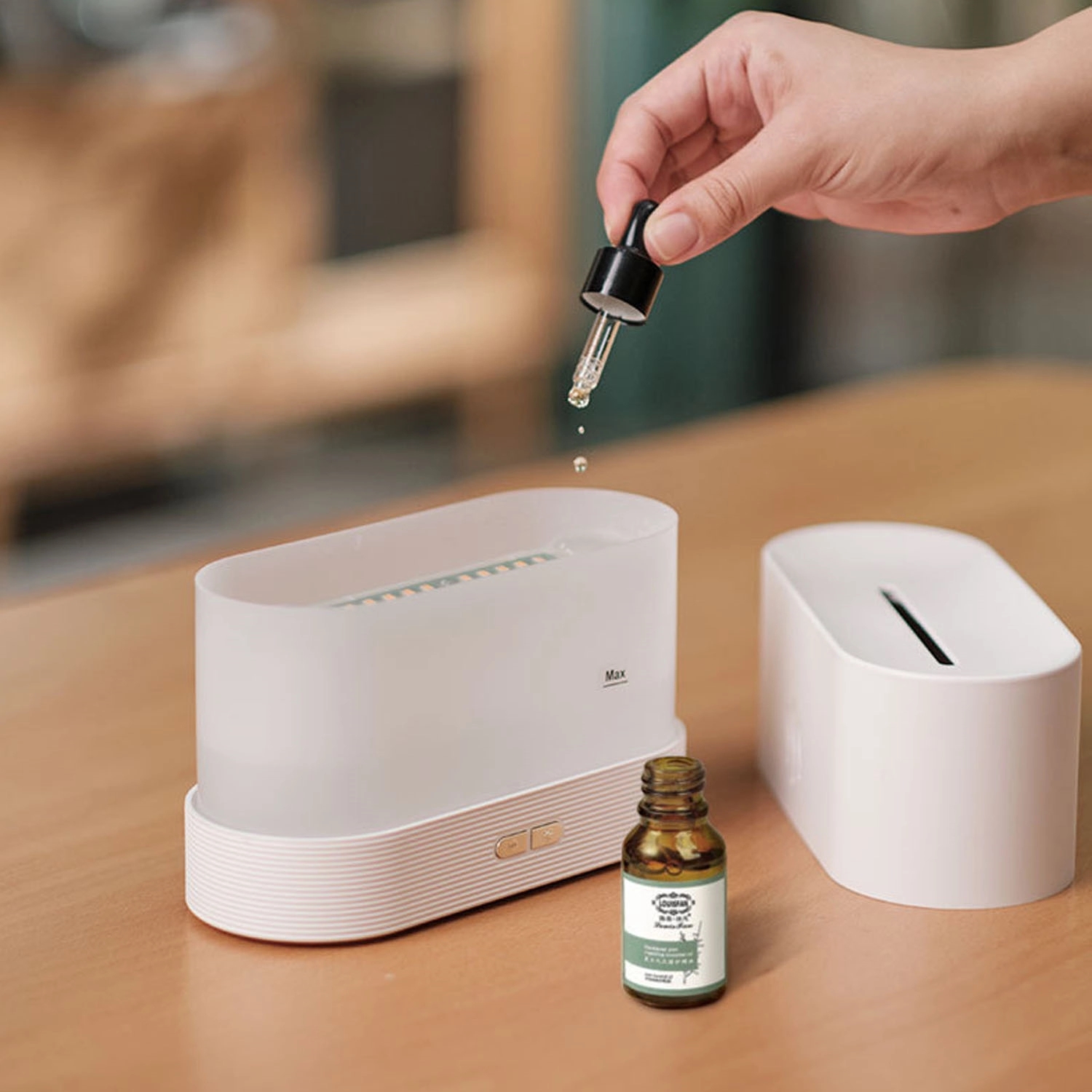 Aroma Diffuser Humidifier With Fire Flame Effect For Home 2