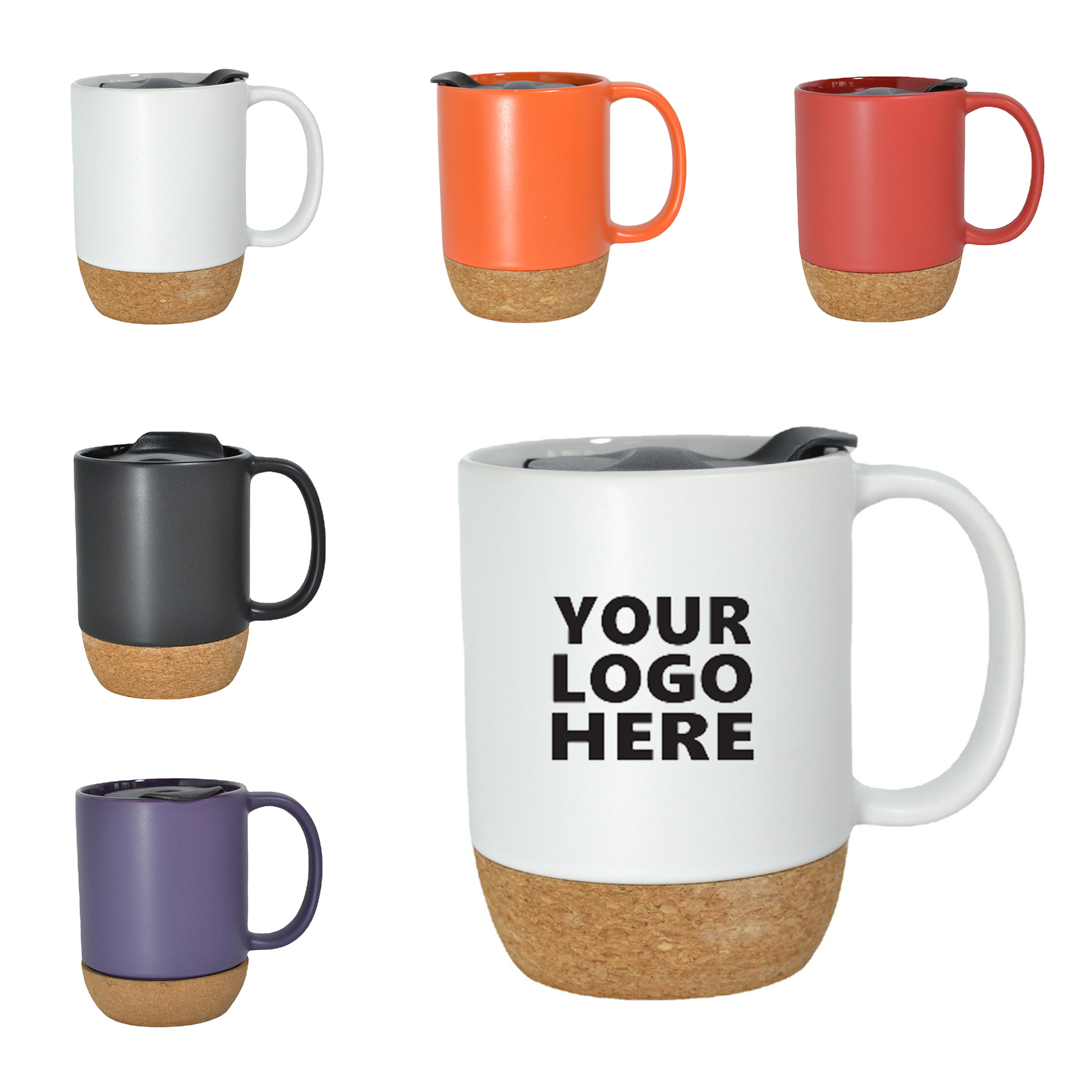 14 OZ Coffee Mug With Cork Bottom And Splash Proof Lid 3