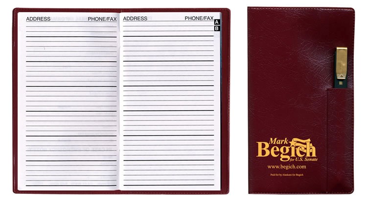 Executive Vinyl Cover Address Book with Pen 6