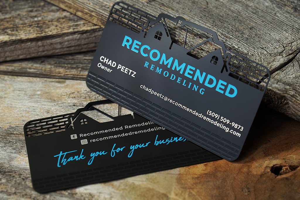 Mirror Black Metal Business Cards 4
