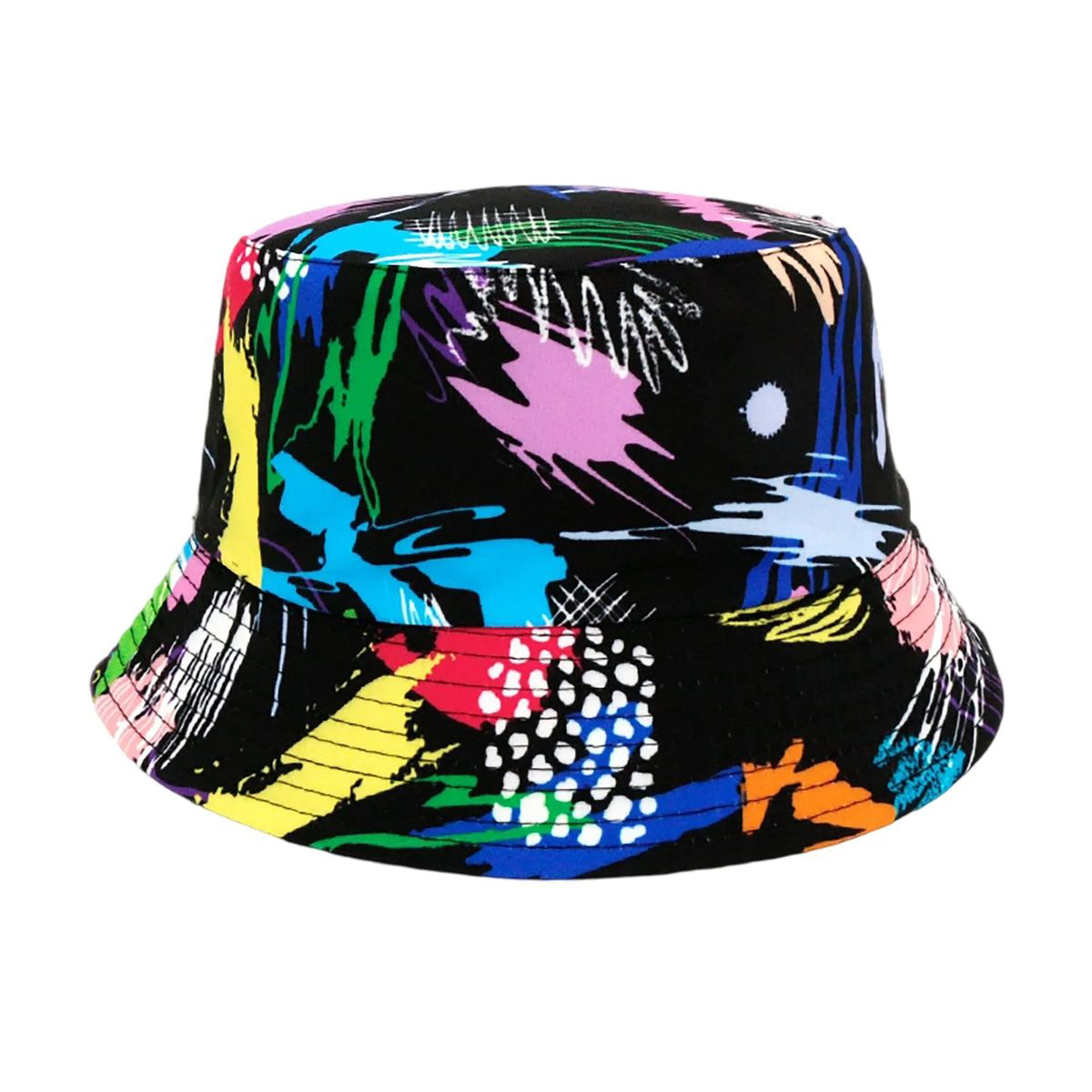 Plastic Tie Dye Hat with Foldable Double Sided Design 37