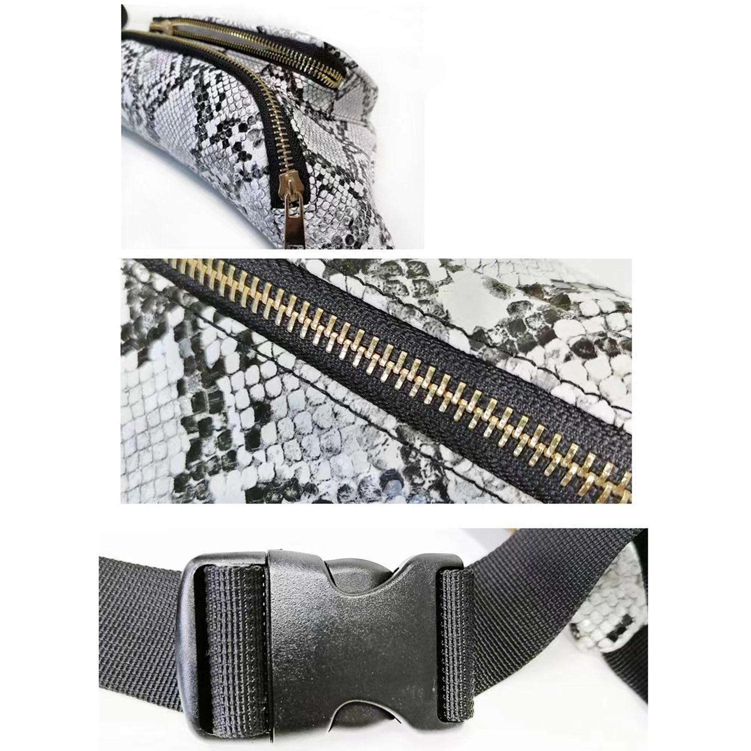 Snake Print Fanny Pack Large Capacity Messenger Bag 2
