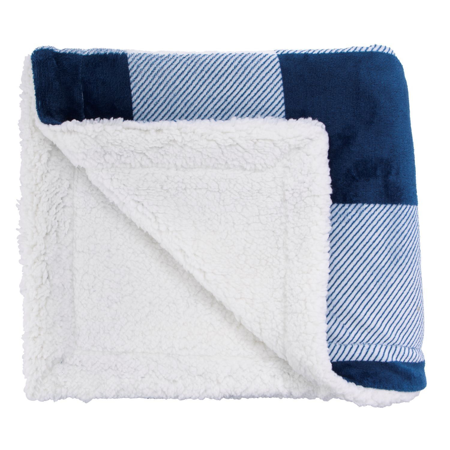Microfiber Plaid Sherpa Blanket