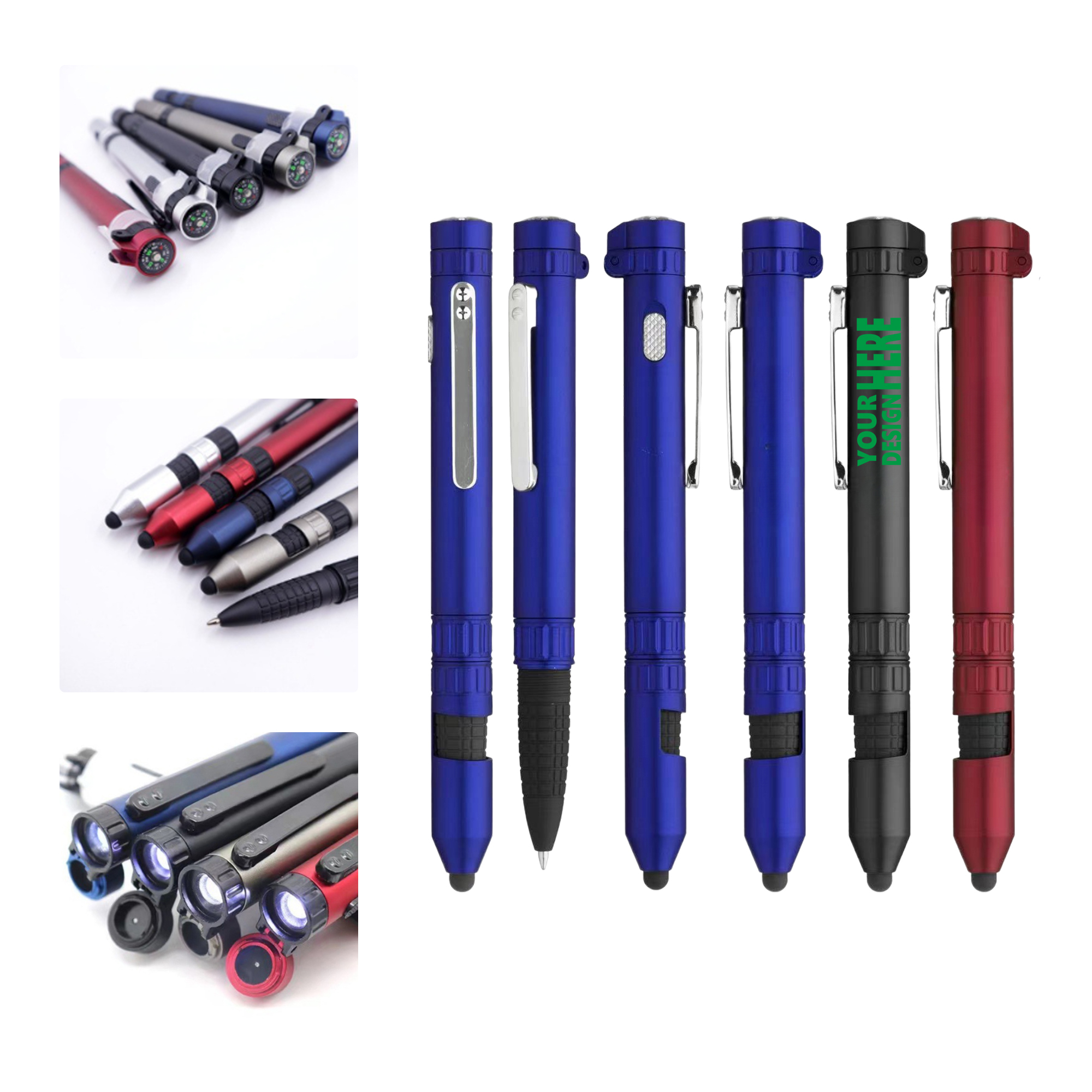 MOQ 50 Outdoor Multifunction Tool Pen with Compass 2