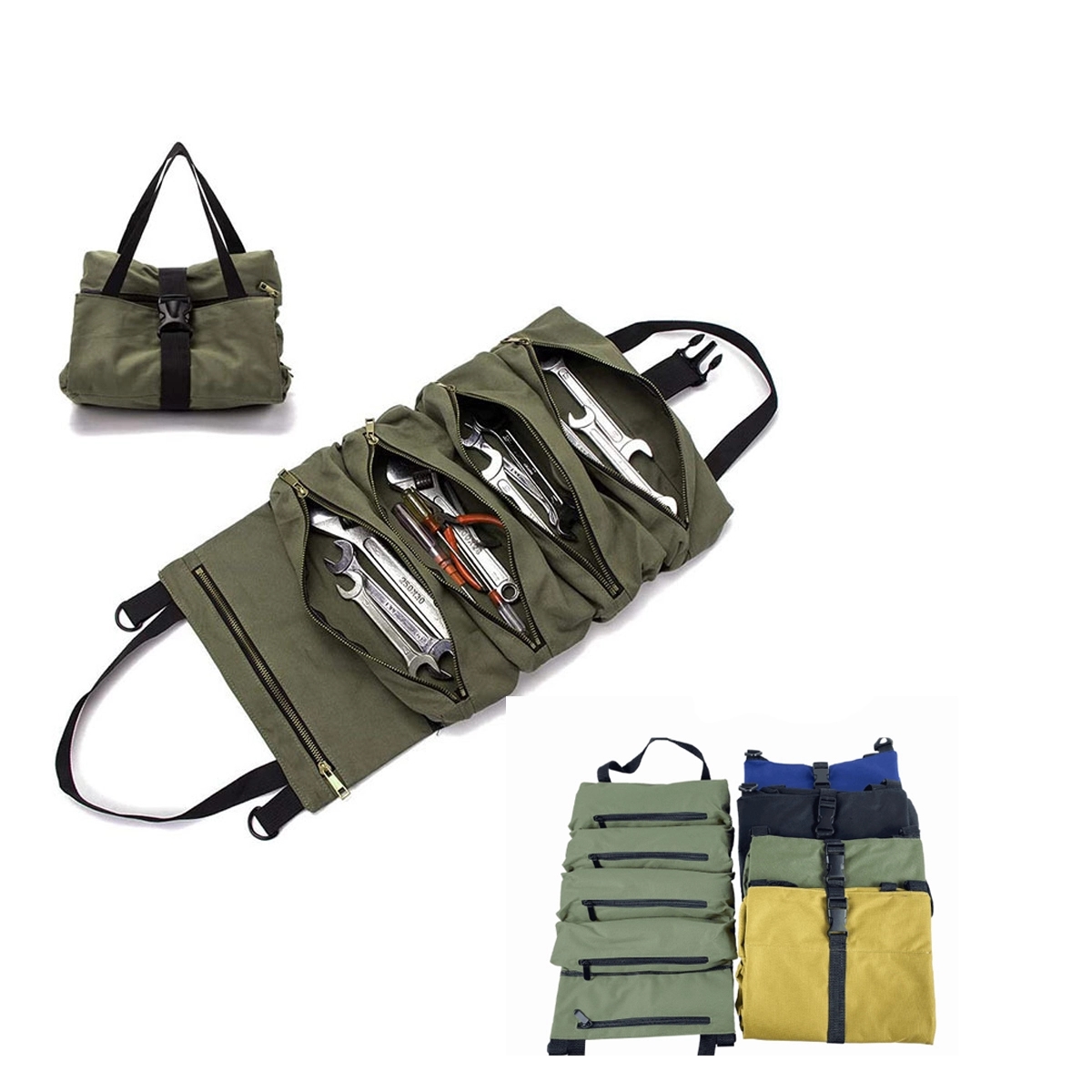 Waterproof Canvas Hardware Tools Storage Bag With Strap 2