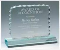 4 1/2" x 5 1/2" Jade Cracked Ice Acrylic Award 2