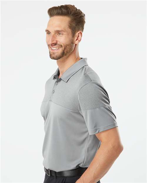 Men's Heathered 3-Stripes Colorblocked Polo - A213 23