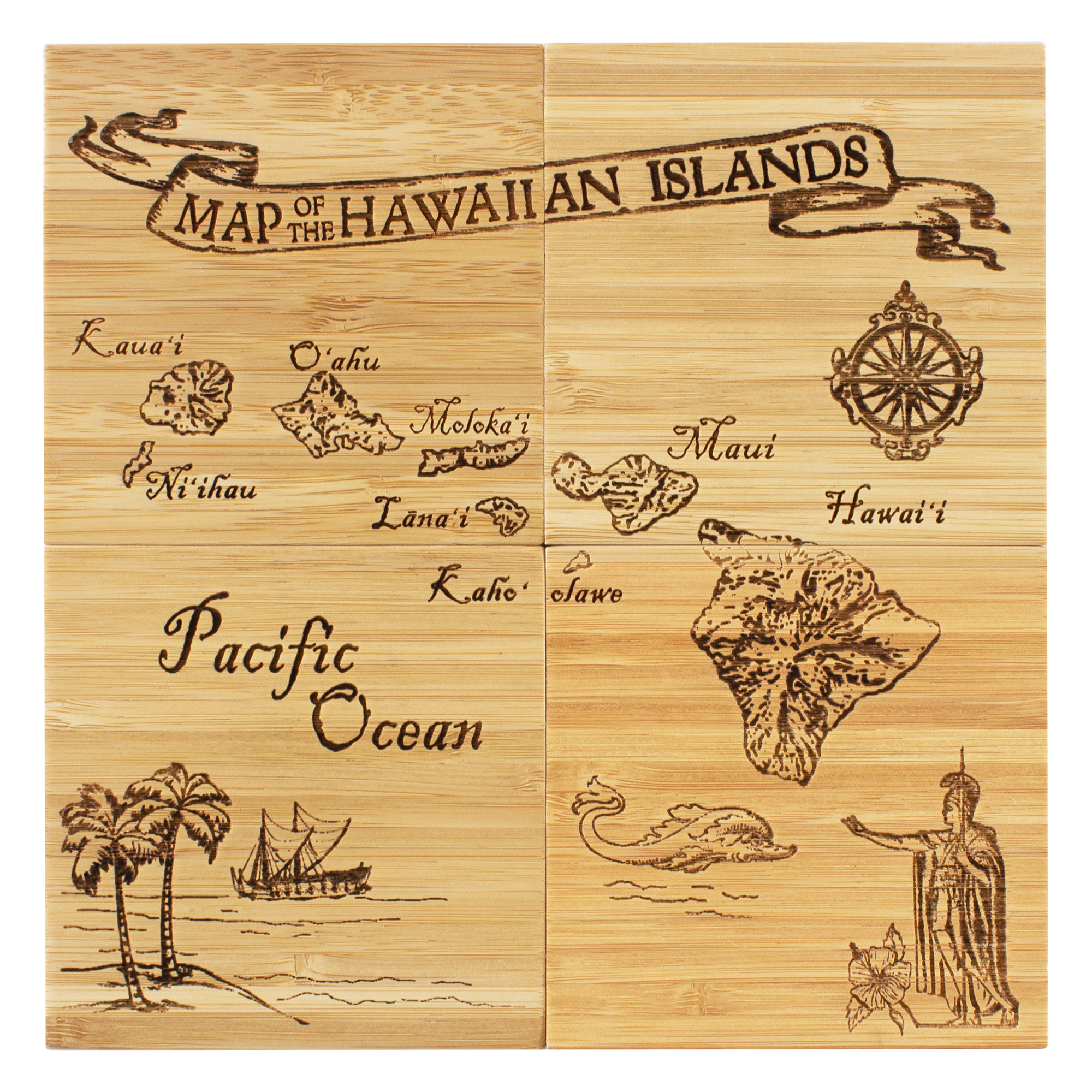 Hawaii Puzzle Coaster Set 2