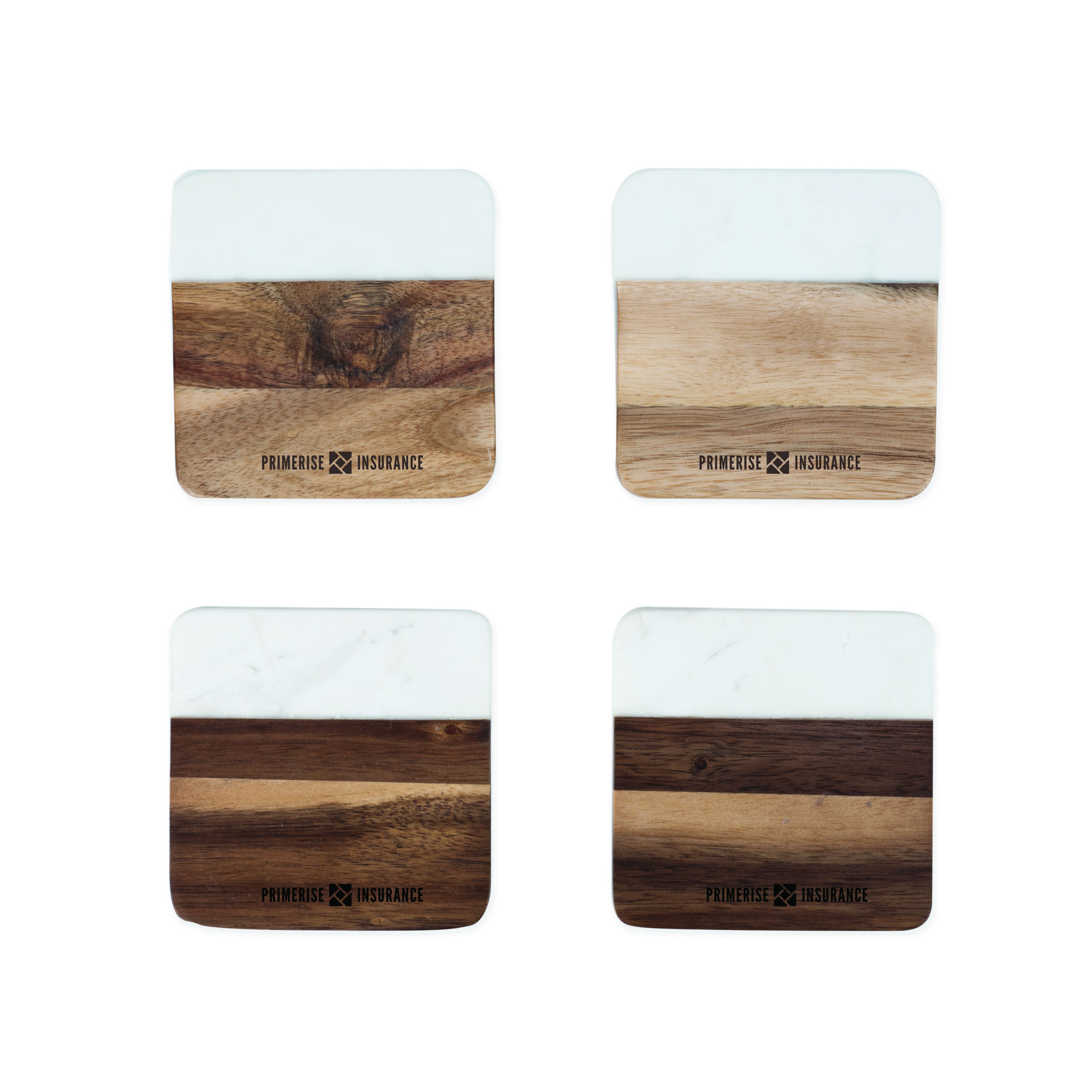 Twine Living® Marble & Acacia Coaster Set 1