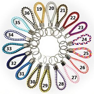 Elegant Weaved PU Leather Keychain With Silver Buckle 4