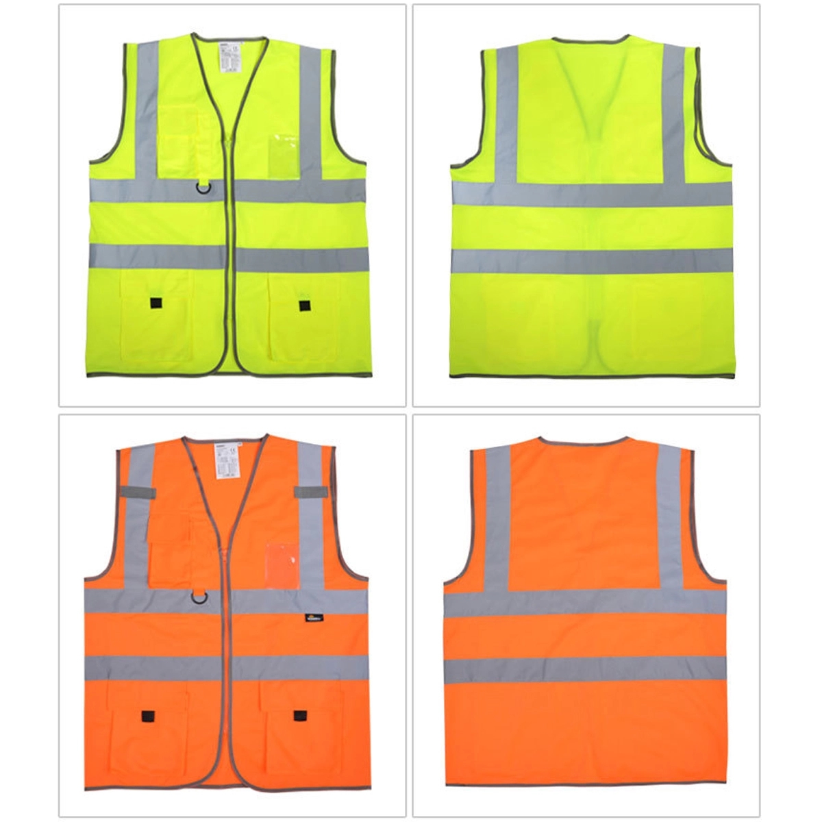 High Visibility Vest with Pockets and Zipper 2