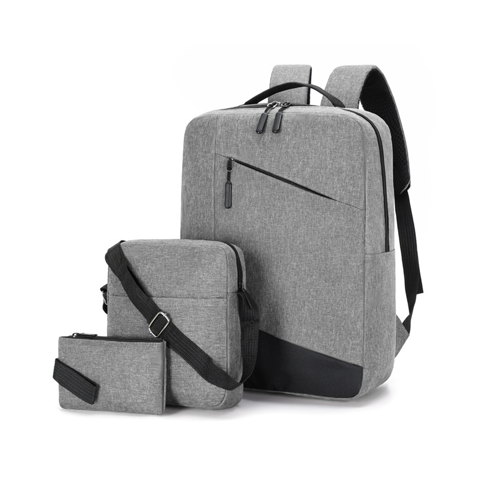 Three Piece Backpack Crossbody And Pouch Set Polyester 5