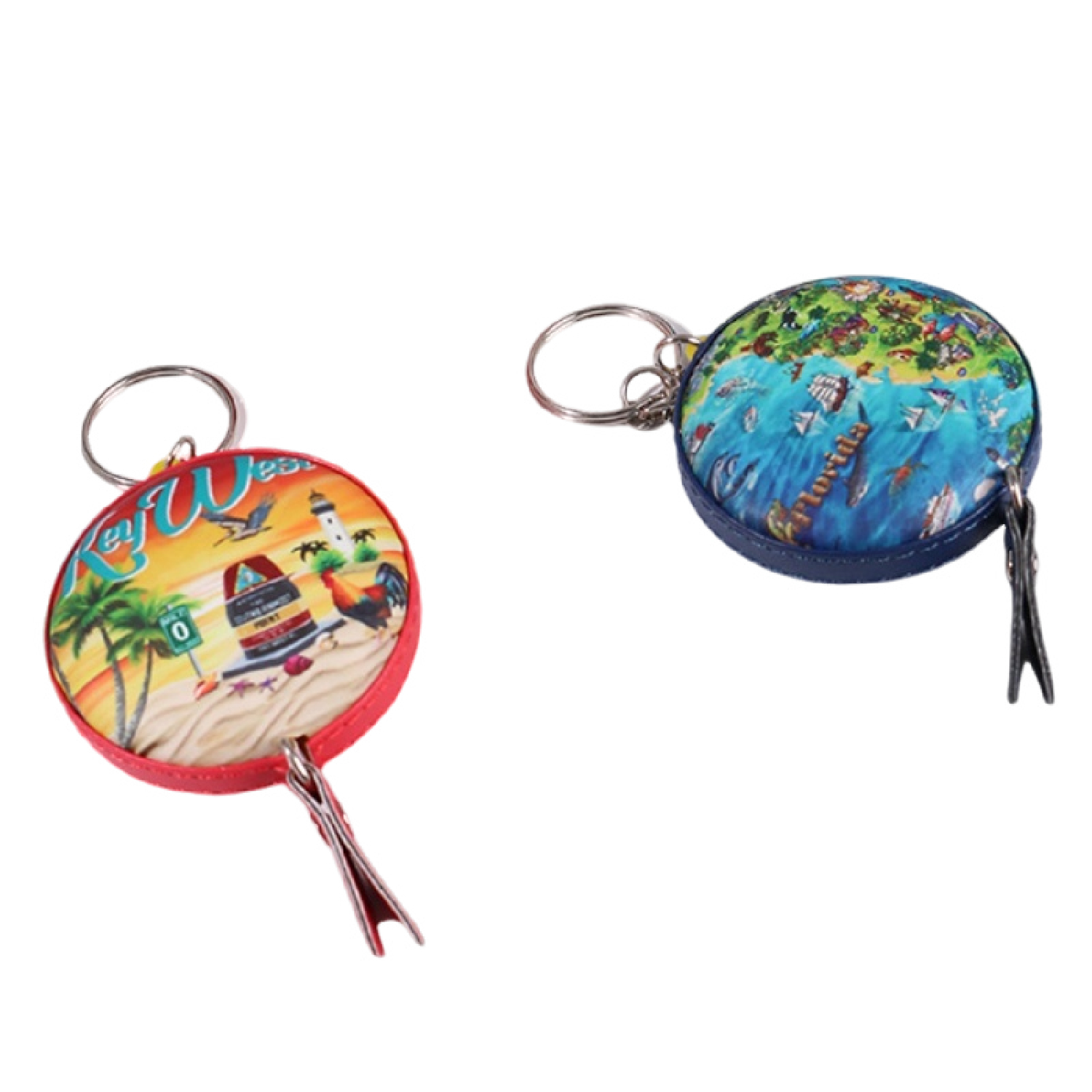 Round Leather Tape Measure Keychain, 60 inches 4