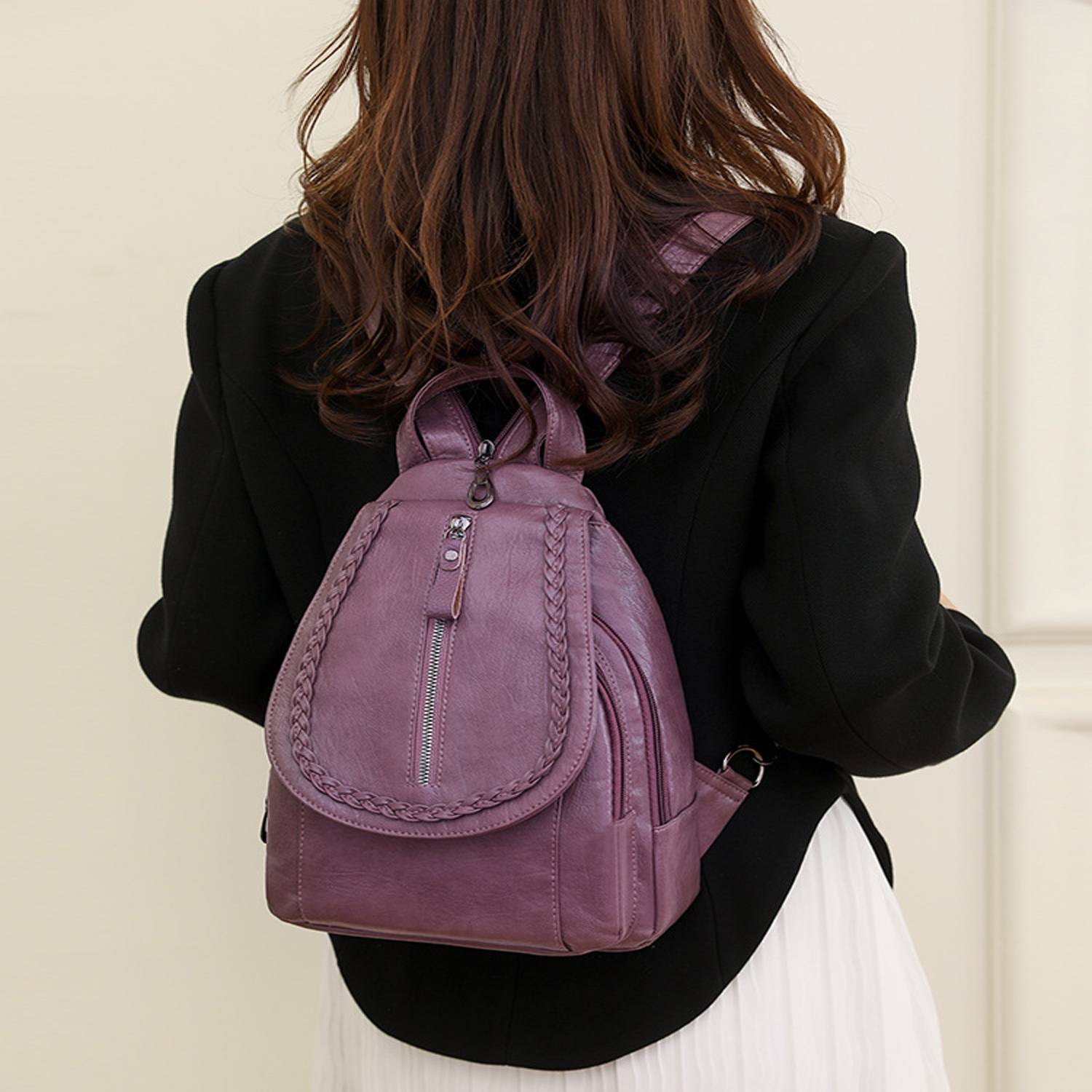 Soft Leather Women's Backpack w/ Large Capacity 3
