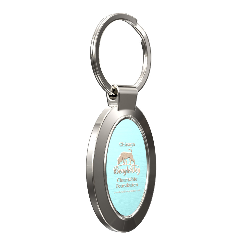 Vibraprint® Premium Bright Silver Oval Key Tag 4