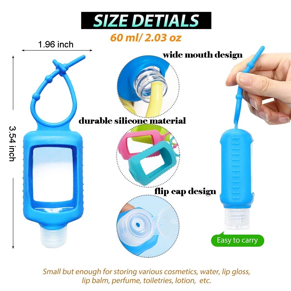 2 Oz. Silicone Sleeve Keychain Holder With Hand Sanitizer 2