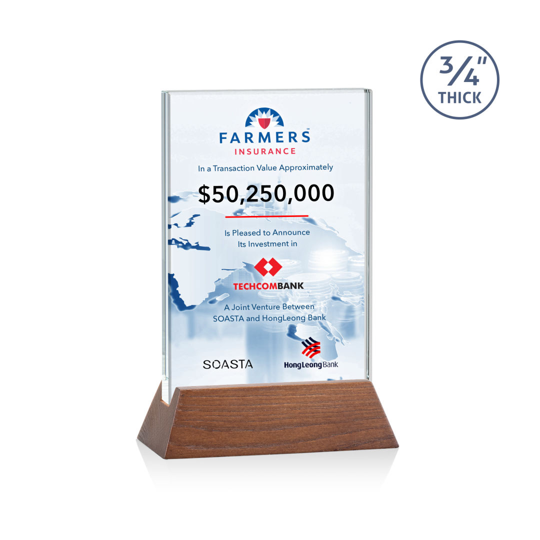 Walkerton VividPrint™ Award - Starfire/Walnut (Vert) 17