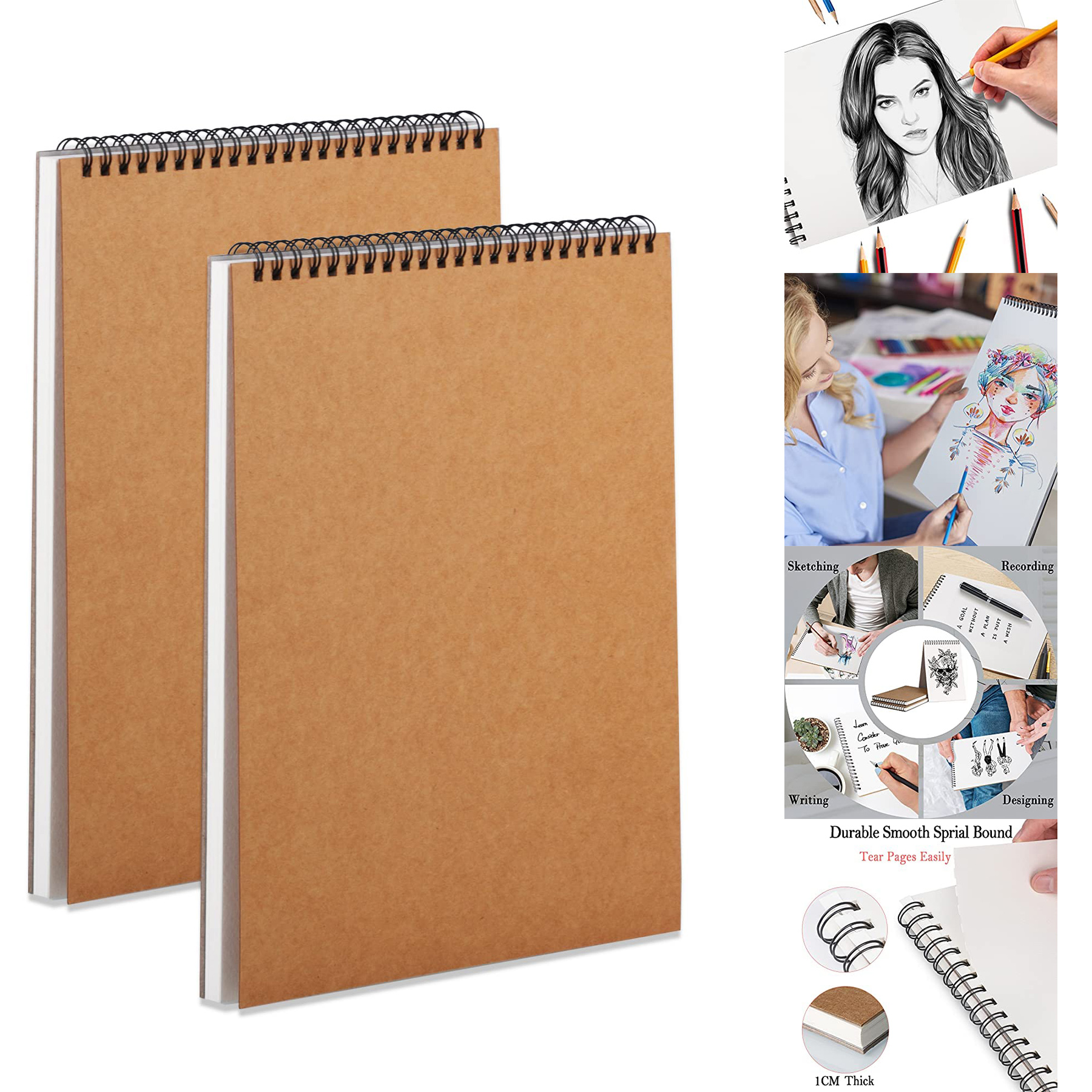 2 Pack A4 Sketch Book 2