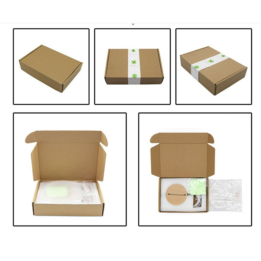 Custom Made To Order 3D Optical Illusion LED Night Light And Lamp With Wood Base 7