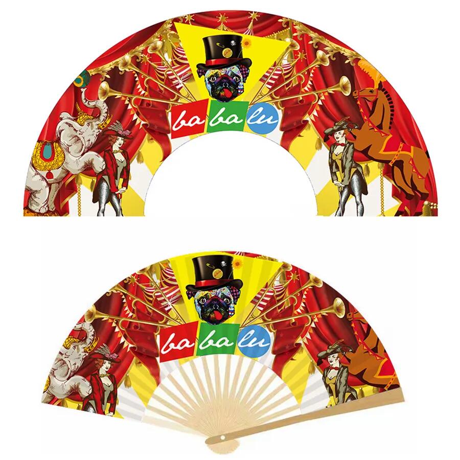 Foldable Paper Fans with Bamboo Handle 4