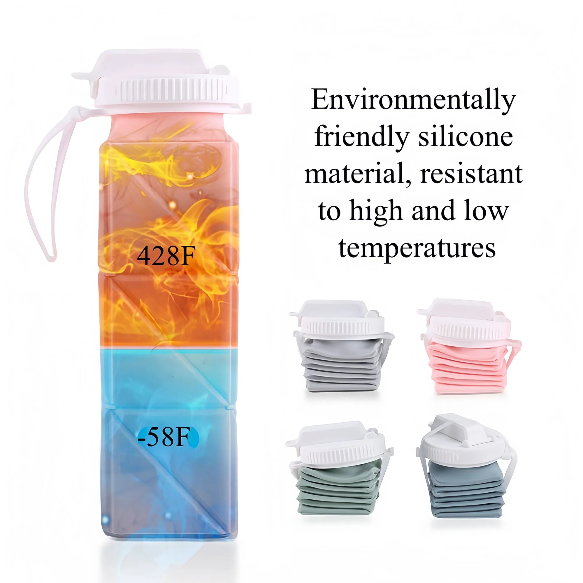 Premium Collapsible Silicone Water Bottle For Outdoor Sports 9