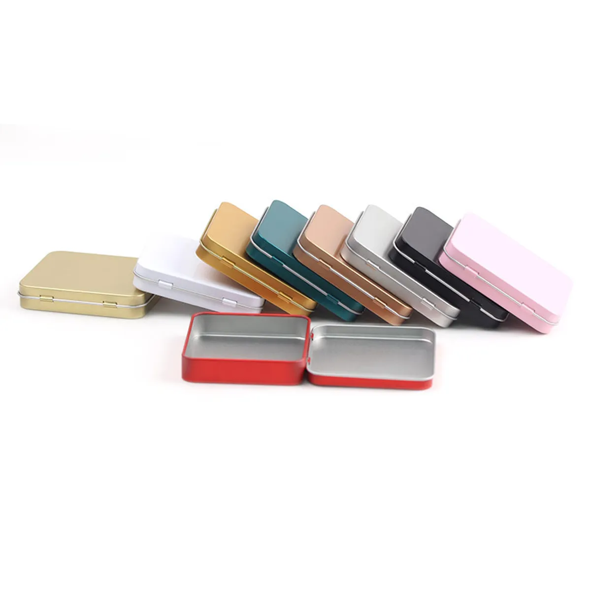 Metal Tin Box Empty Tinplate Containers with Lids Organizers 6