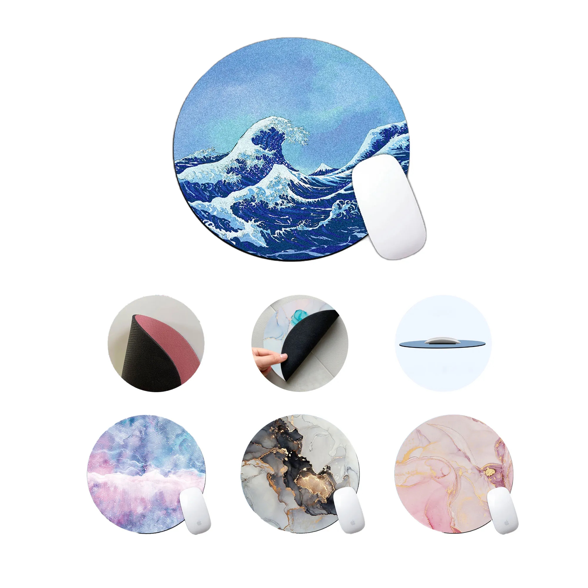 Full Color Computer Round Rubber Mouse Pad 2