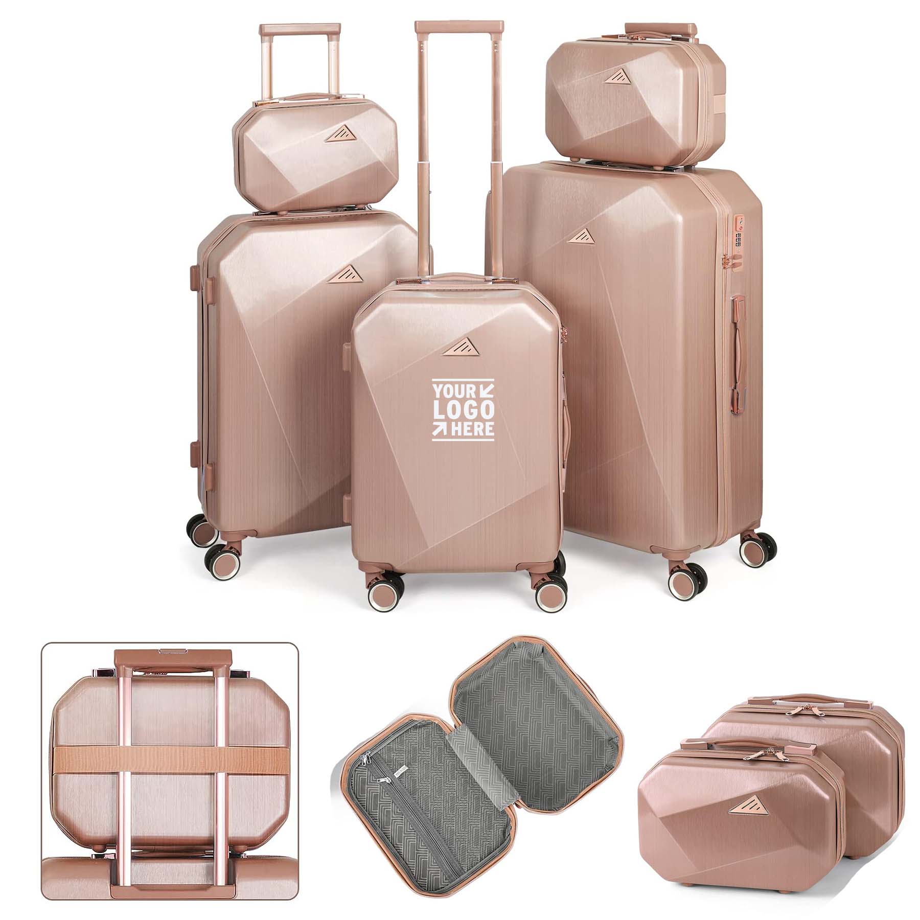 5 Piece Women Men Expandable Hard TSA Lock Lightweight Travel Luggage Sets With Spinner Wheels 1