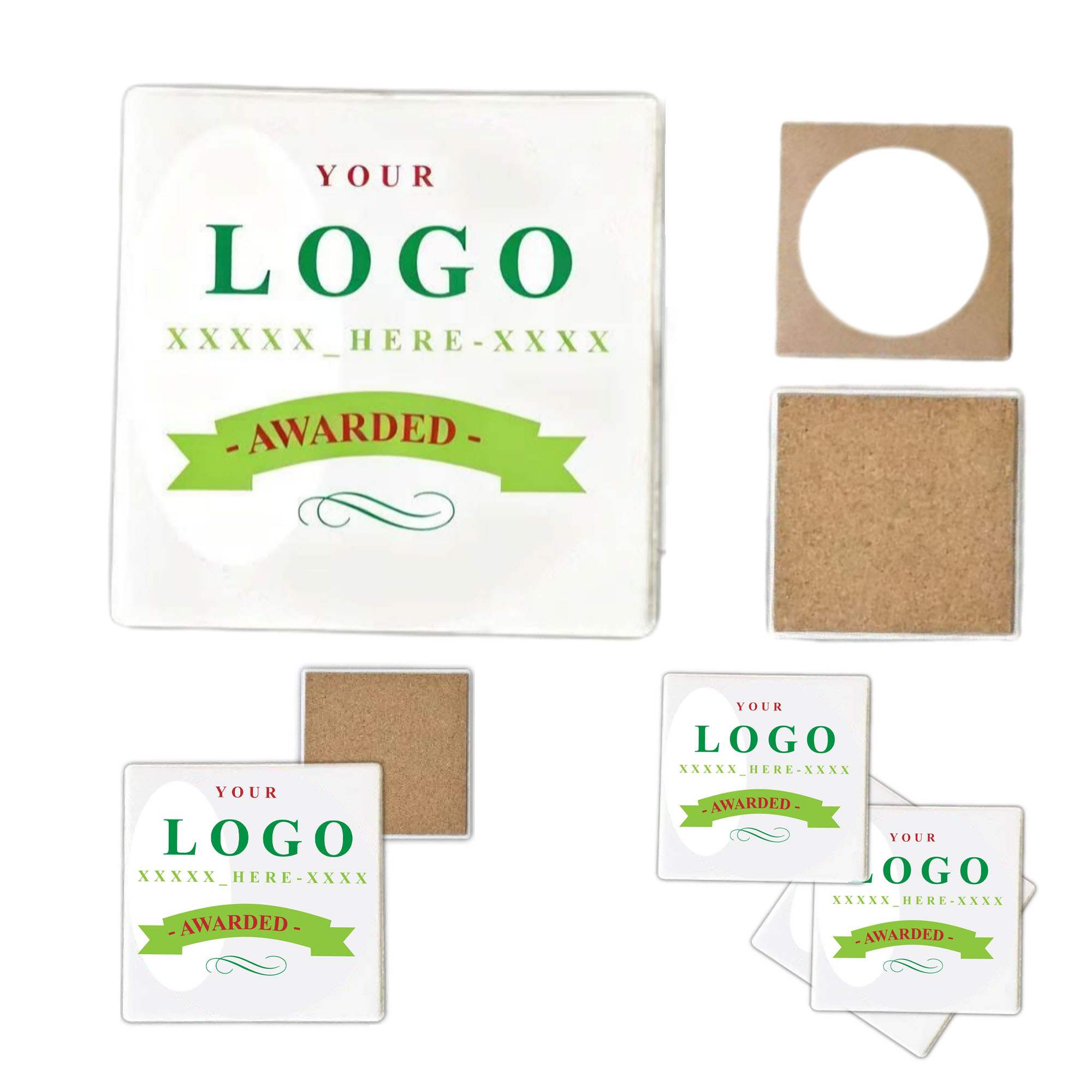 Customized Ceramic Full Color Square Absorbent Cup Coaster 2