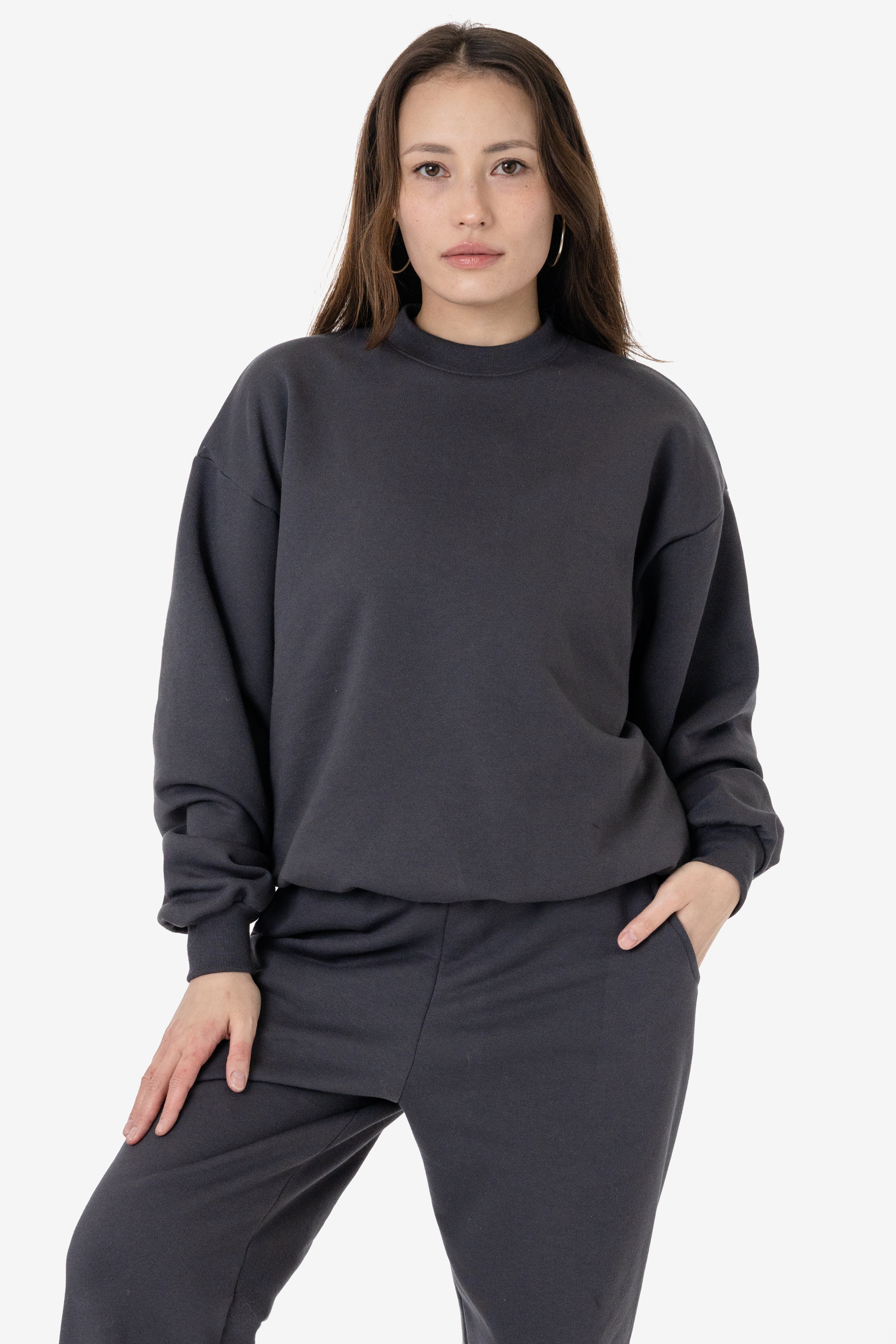 10 OZ MID-WEIGHT POLY COTTON FLEECE WIDE CREW 3