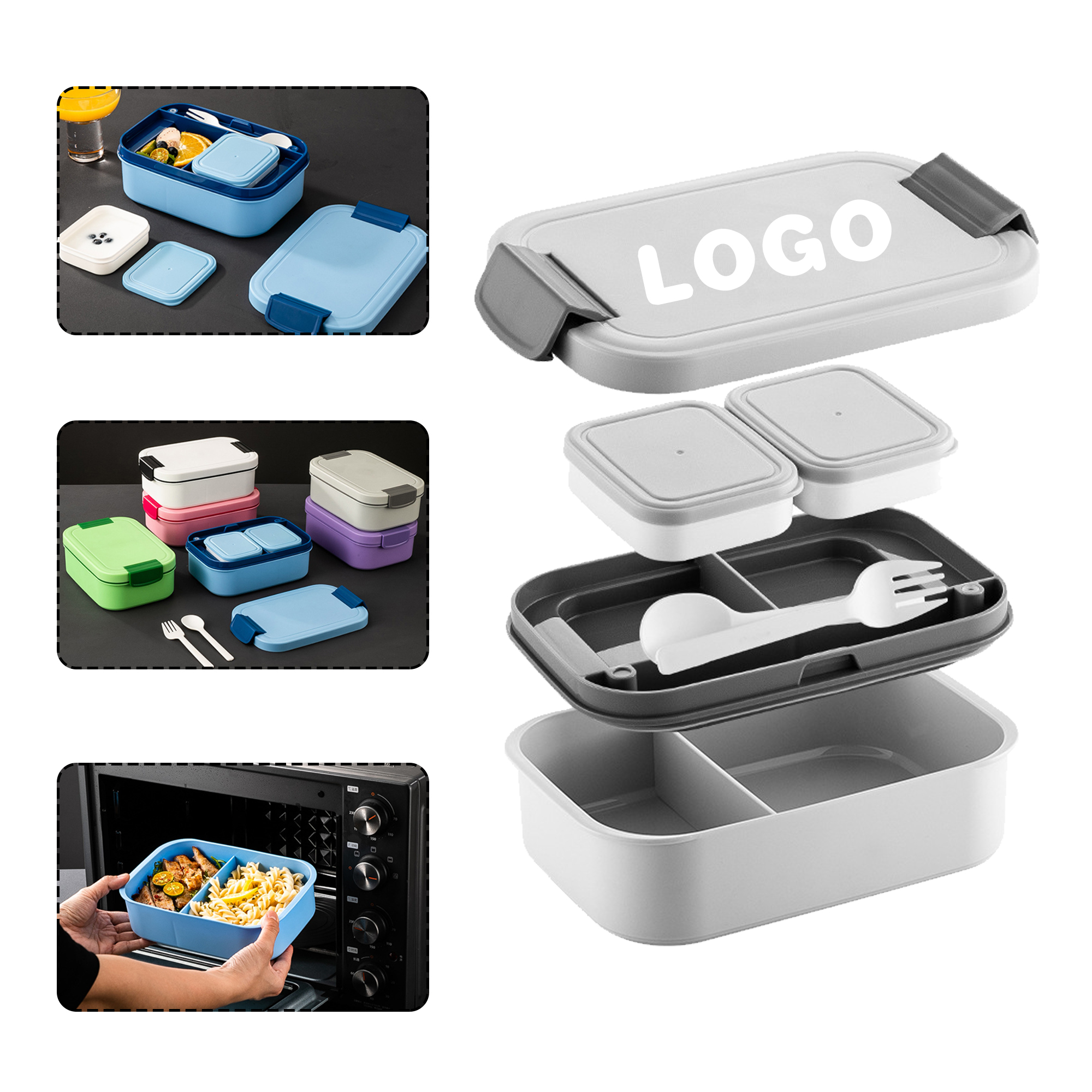 Large Capacity Bento Lunch Box with Compartments 2
