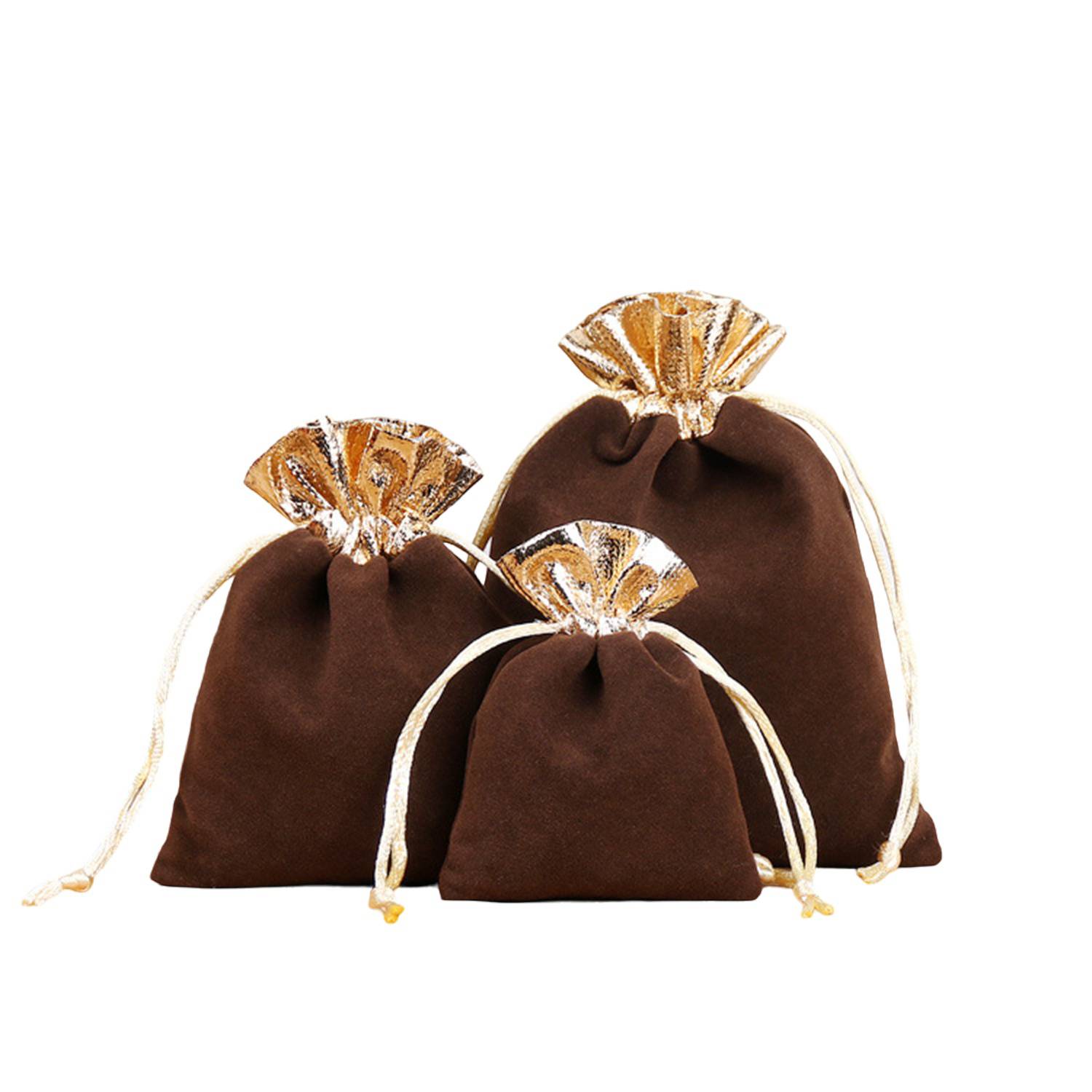 Velvet Two Tone Drawstring Jewelry Pouch 9