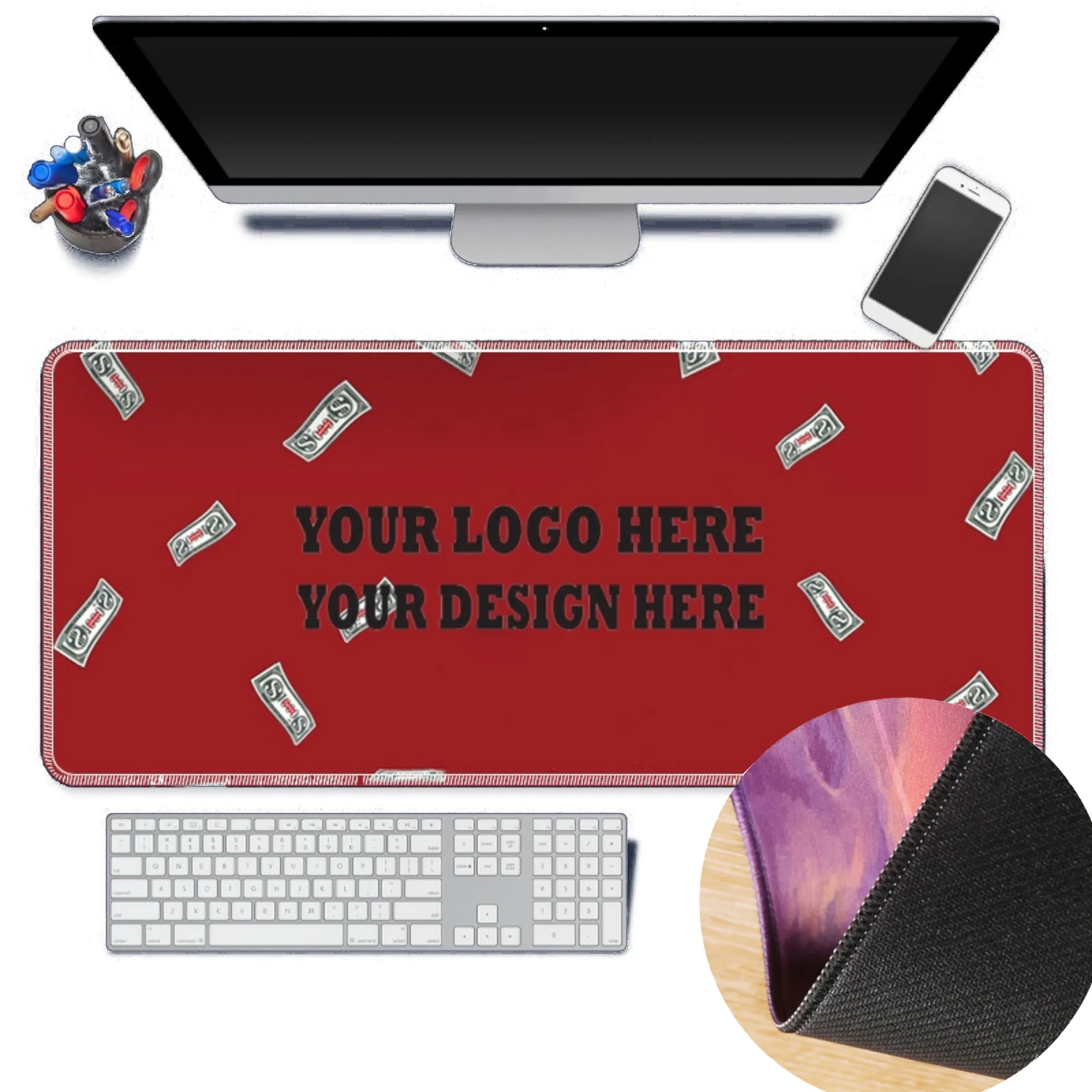 Personalized MOQ 20 PCS Nonslip Rubber Base Large Mouse Pad 1